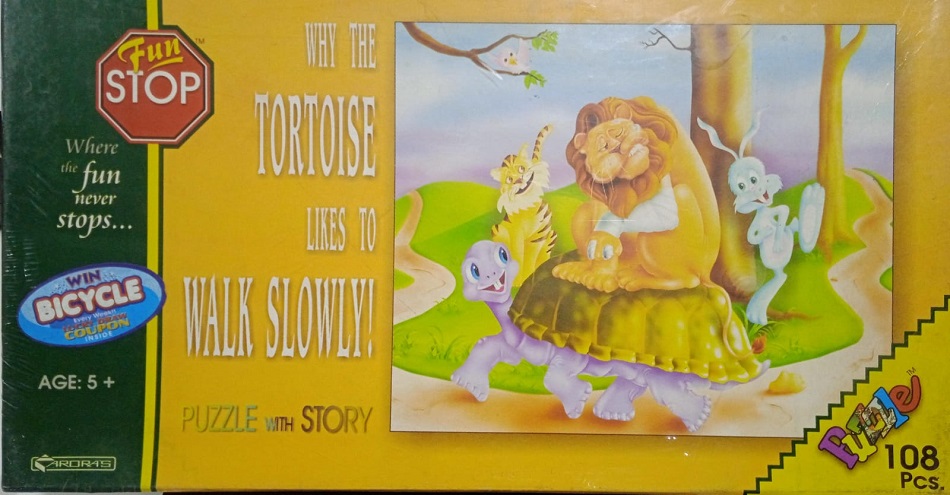 WHY THE TORTOISE LIKES TO WALK SLOWLY PUZZLE WITH STORY : AGE 5+ (108 PCS)