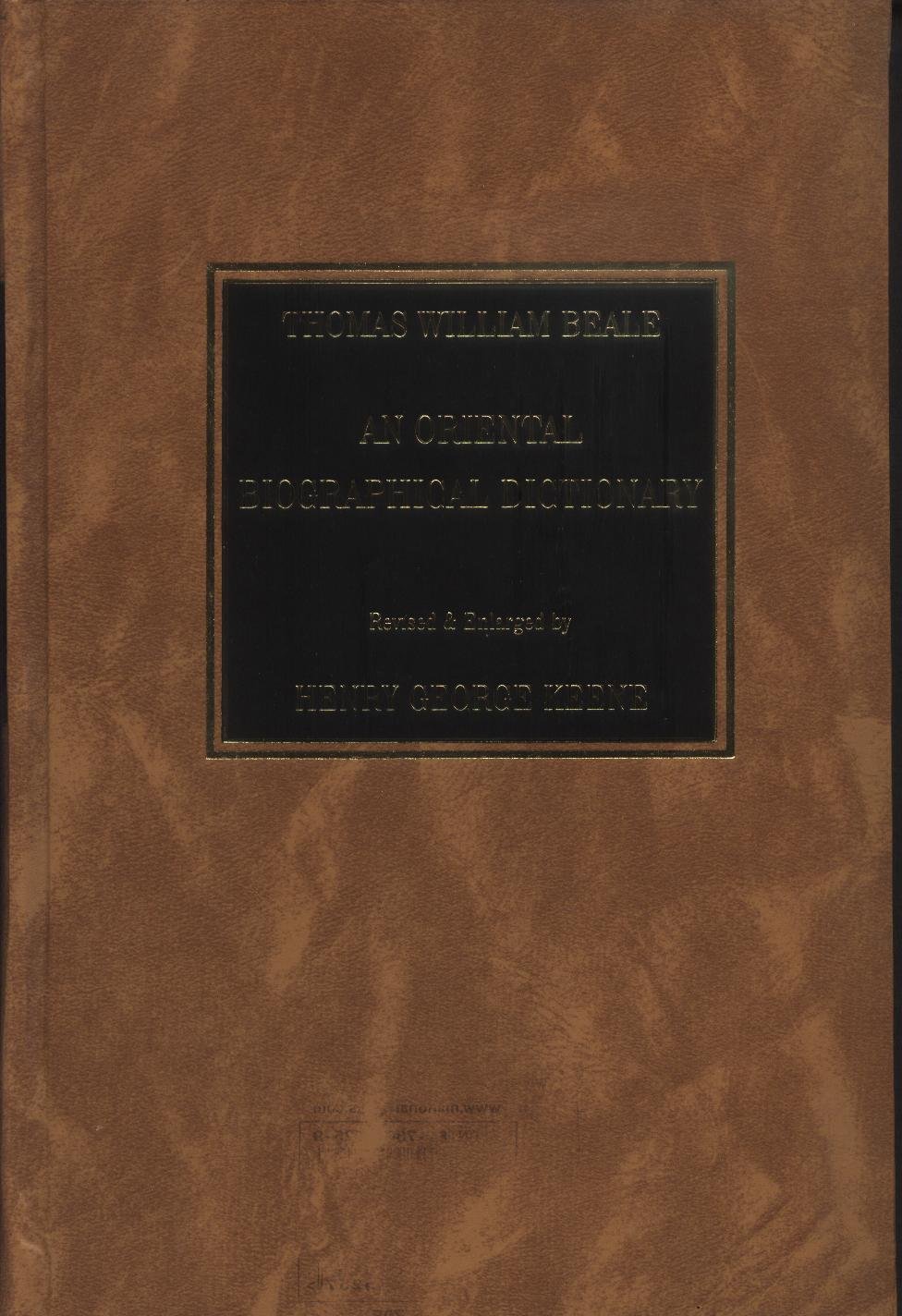 An Oriental Biographical Dictionary