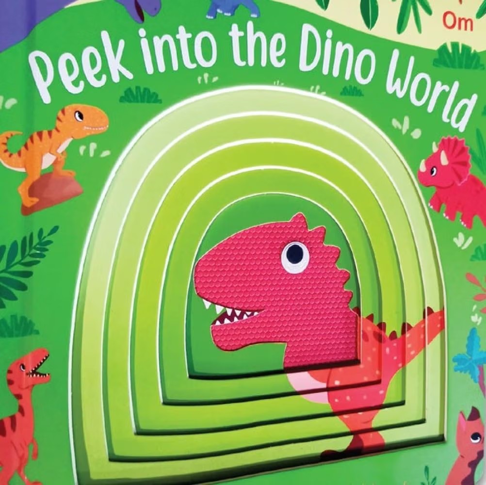 Board book: Peek into the Dino World - Illustrated rhymes for kids - Board Book for Children