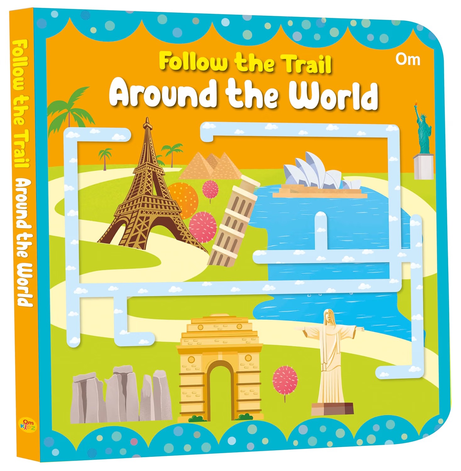 BOARD BOOK: FOLLOW THE TRAIL AROUND THE WORLD- ACTIVITY BOOK FOR CHILDREN AGE 3-5 YEARS