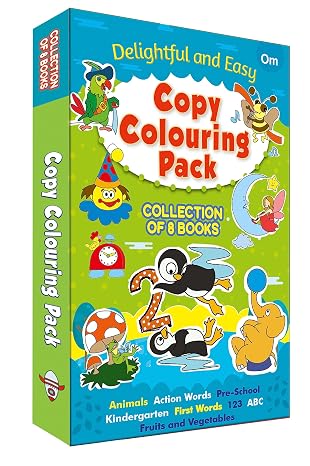 COLOURING BOOK: COPY COLOURING PACK - COLLECTION OF 8 BOOKS - DELIGHTFUL AND EASY - COLOURING ACTIVI