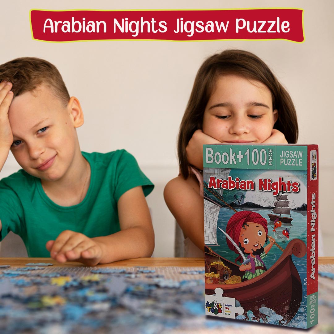 Advit Toys Arabian Nights- Jigsaw Puzzle | Educational & Construction Activity Game for Kids | Best Gift for Baby Boys and Girls (100 Piece + Educational Fun Fact Book Inside)