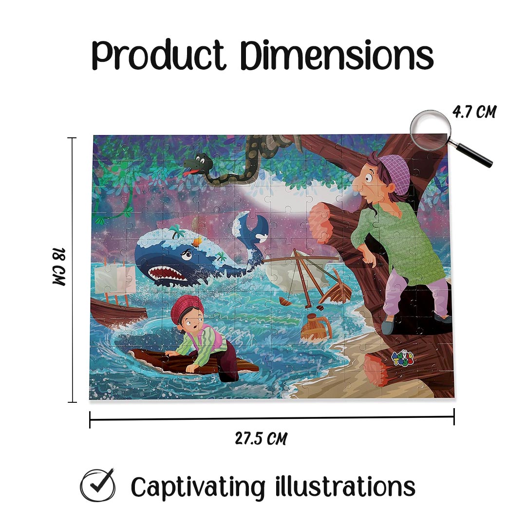 Advit Toys Arabian Nights- Jigsaw Puzzle | Educational & Construction Activity Game for Kids | Best Gift for Baby Boys and Girls (100 Piece + Educational Fun Fact Book Inside)