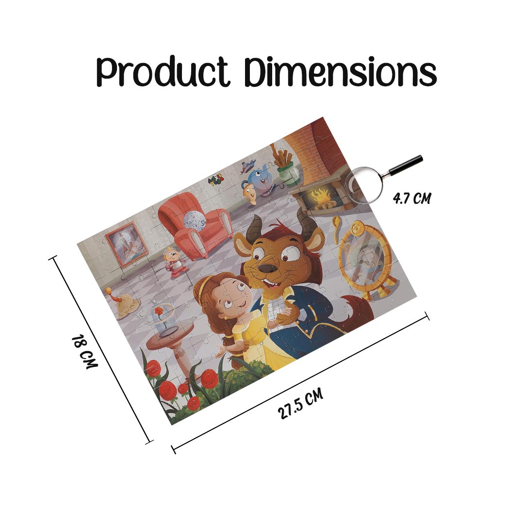 Advit Toys Beauty and The Beast- Jigsaw Puzzle | Birthday Gift for Children, Return Gift | Jigsaw Puzzles for Kids Toddlers 2+ Years(100 Piece + Educational Fun Fact Book Inside)