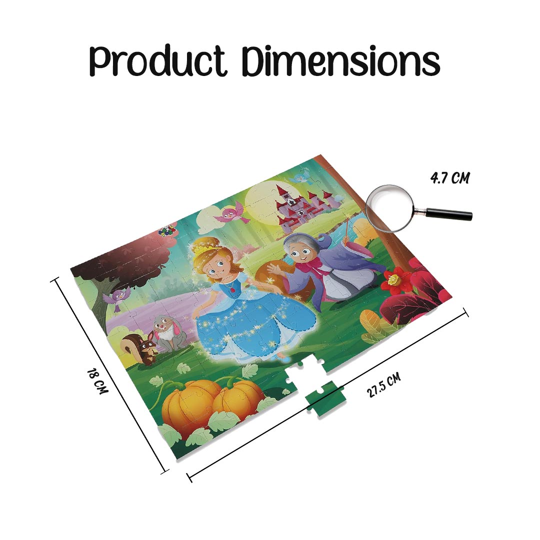 Advit Toys Cinderella - Jigsaw Puzzle | Jigsaw Puzzles for Kids | Best Gift for Baby Boys and Girls(100 Piece + Educational Fun Fact Book Inside)