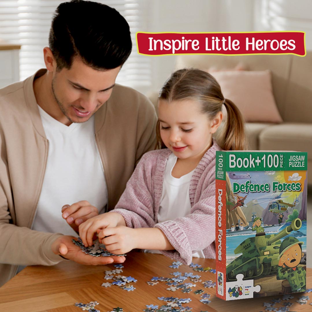 Advit Toys Defence Force - Jigsaw Puzzle | Birthday Gifts Ideas for Kids | Jigsaw Puzzles for Kids Toddlers 4+ Years (100 Piece + Educational Fun Fact Book Inside)