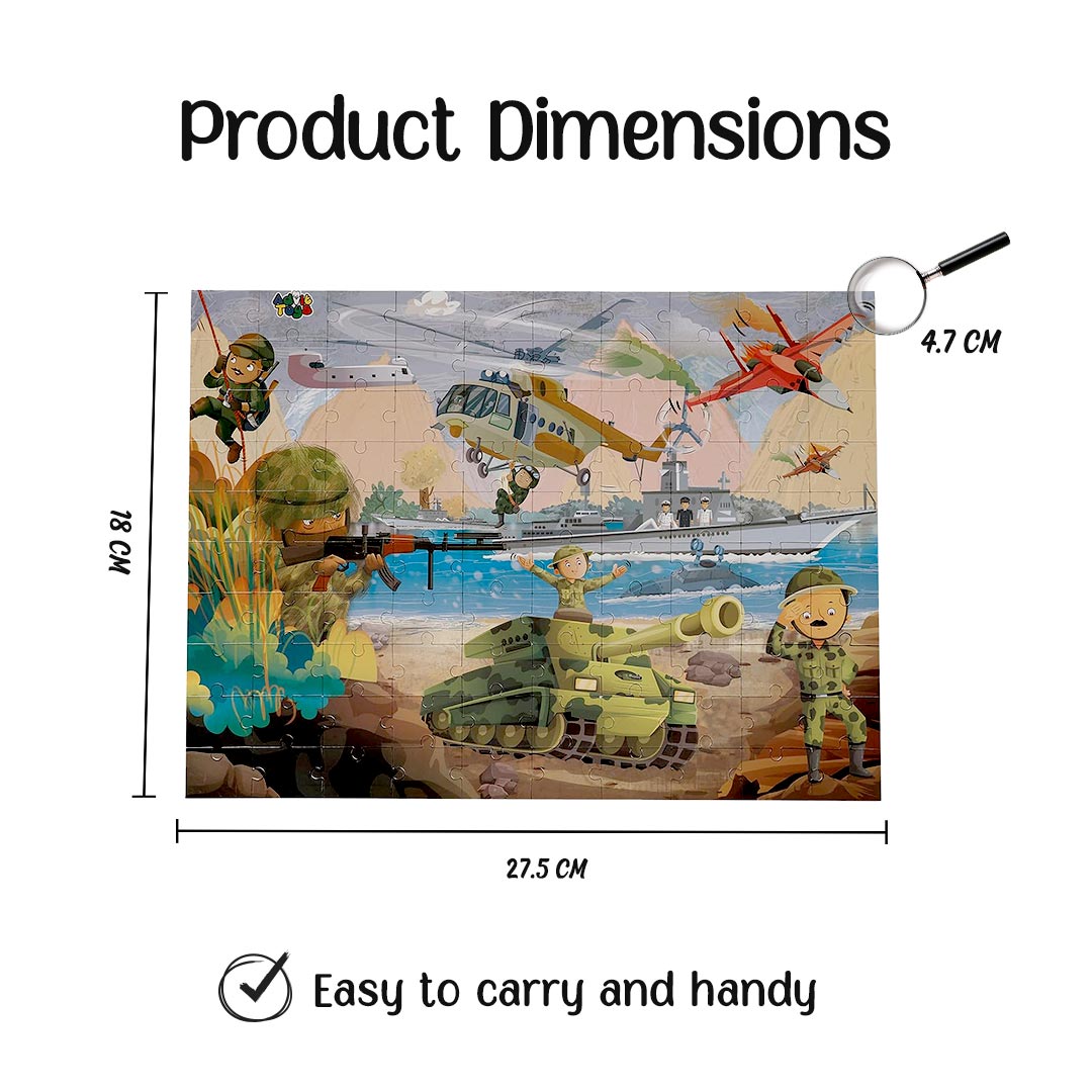 Advit Toys Defence Force - Jigsaw Puzzle | Birthday Gifts Ideas for Kids | Jigsaw Puzzles for Kids Toddlers 4+ Years (100 Piece + Educational Fun Fact Book Inside)