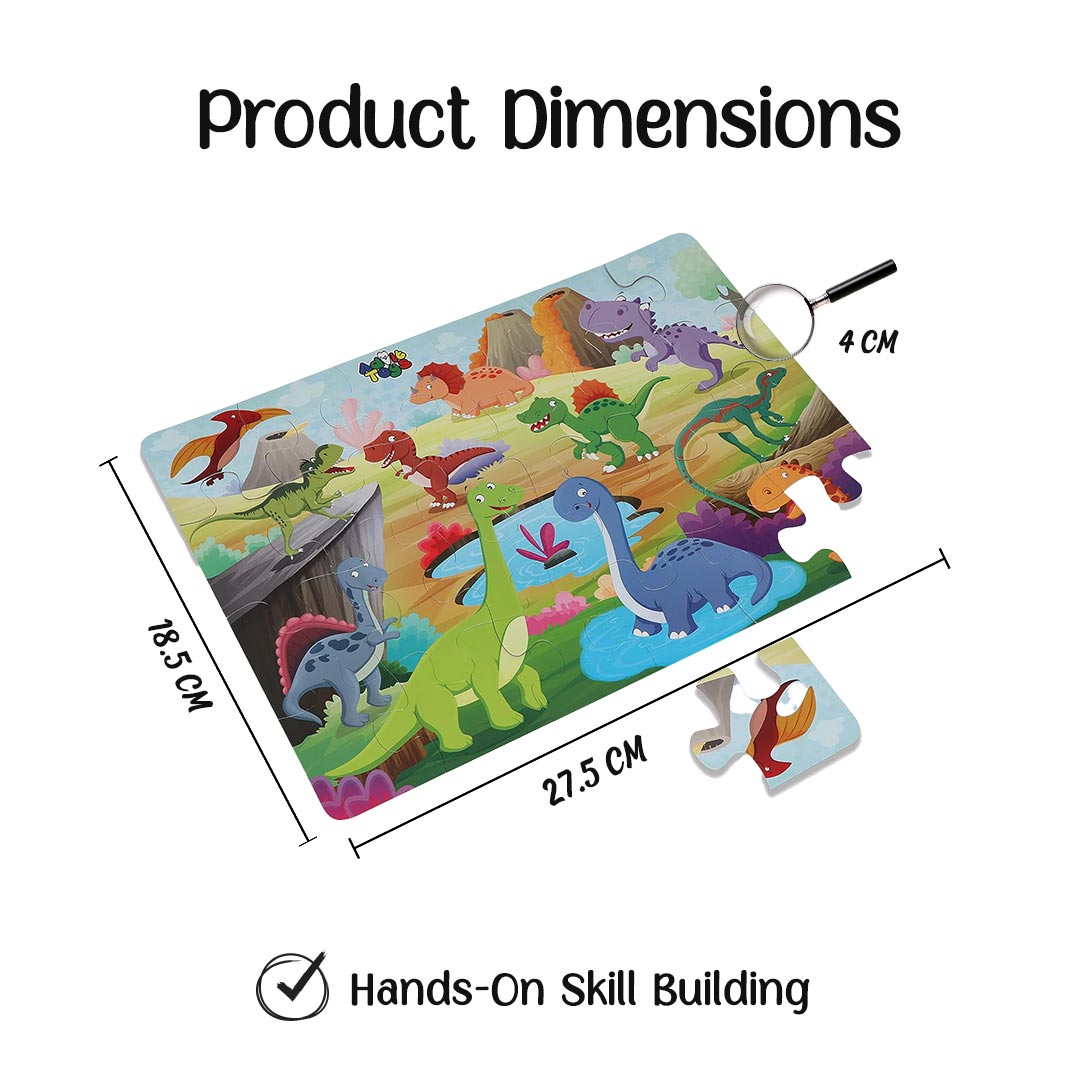 Advit Toys - Dinosaurs Jigsaw Puzzle | Jigsaw Puzzles for Kids Toddlers 2+ Years | Birthday Gift for Kids Age 2-5(24 Piece + Educational Fun Fact Book Inside)