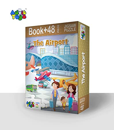 Advit Toys - The Airport Jigsaw Puzzle | Educational Puzzle Game | Best Gift for Baby Boys and Girls(48 Piece + Educational Fun Fact Book Inside)