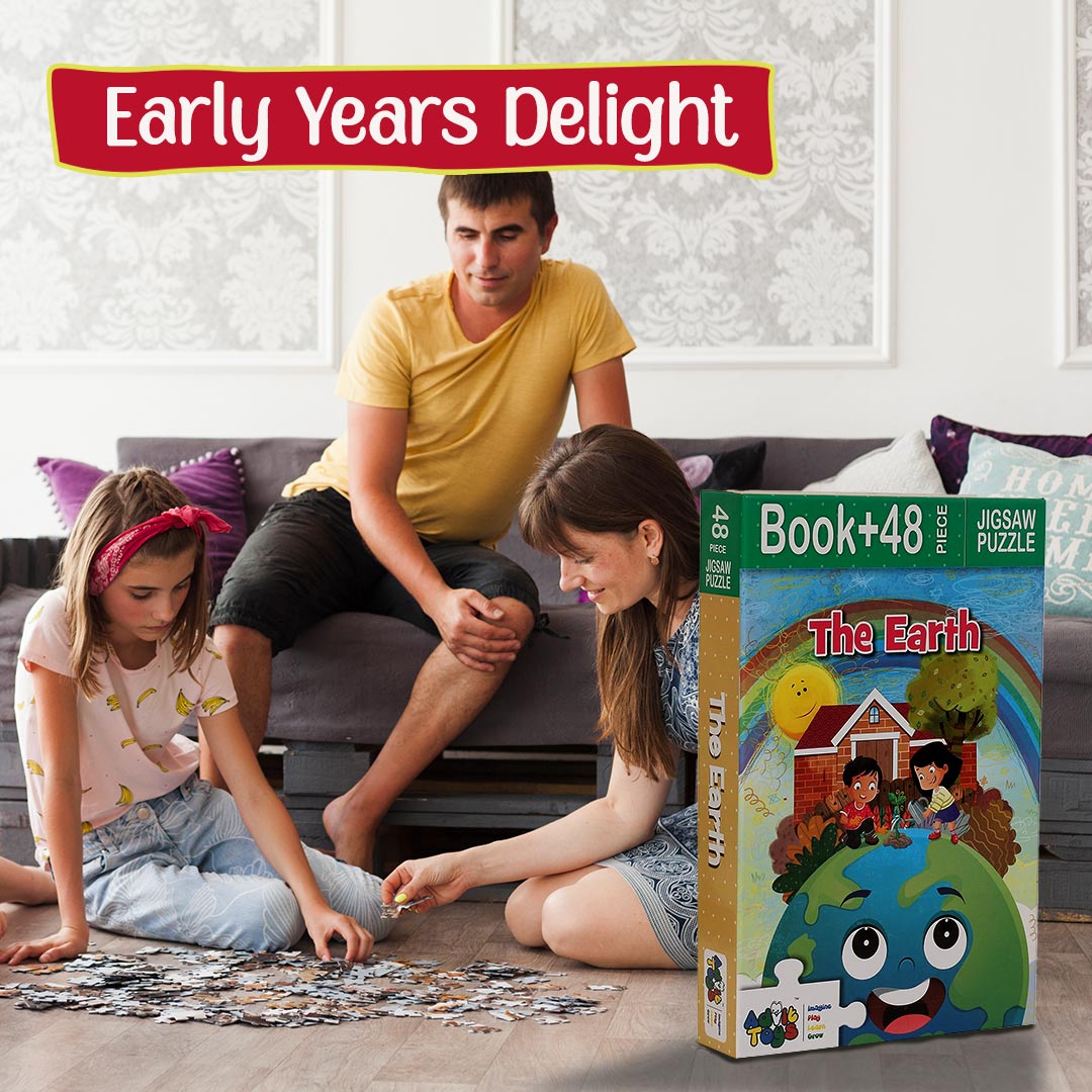 Advit Toys - The Earth Jigsaw Puzzle | Educational Jigsaw Puzzles for Kids Toddlers 4+ Years (48 Piece + Educational Fun Fact Book Inside)