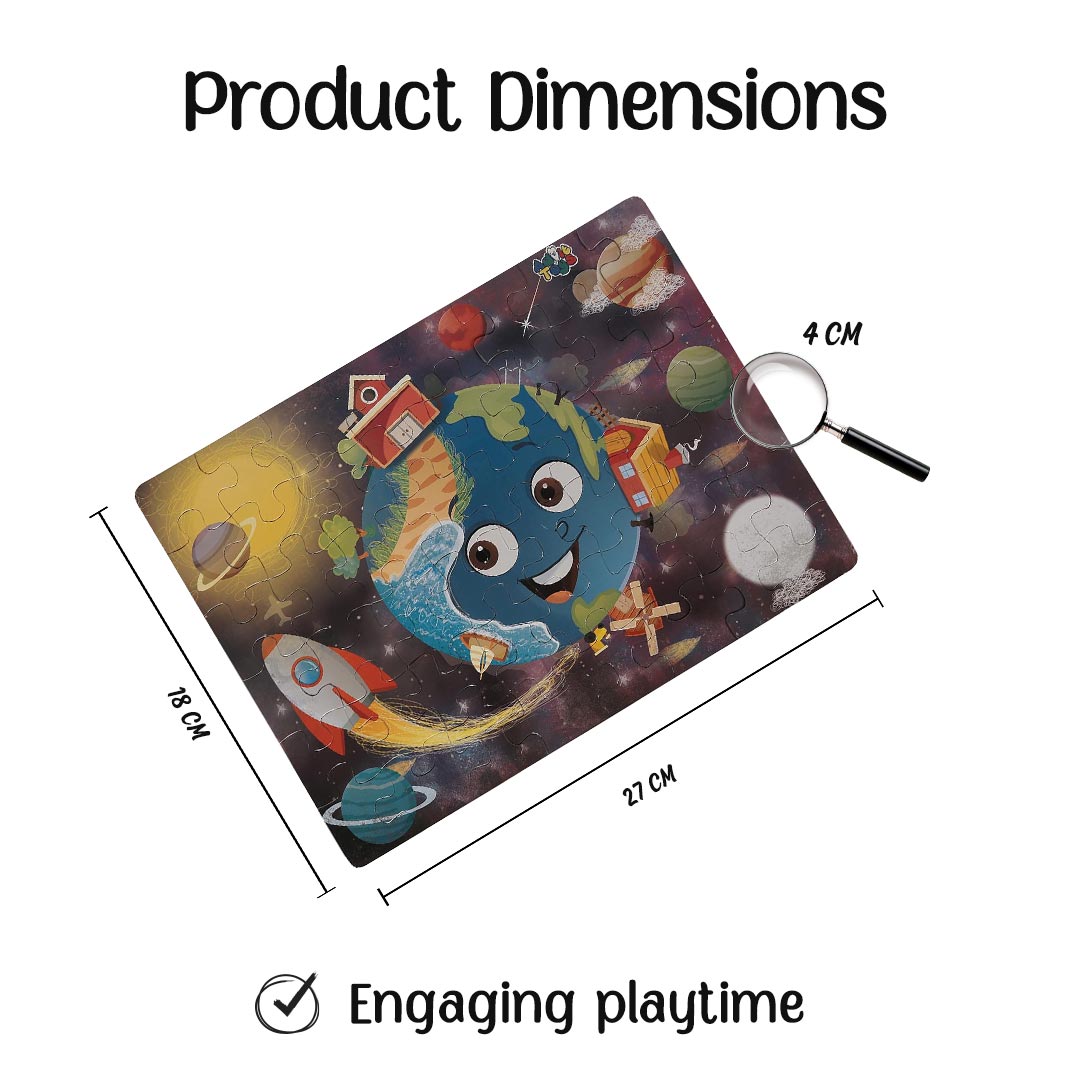 Advit Toys - The Earth Jigsaw Puzzle | Educational Jigsaw Puzzles for Kids Toddlers 4+ Years (48 Piece + Educational Fun Fact Book Inside)