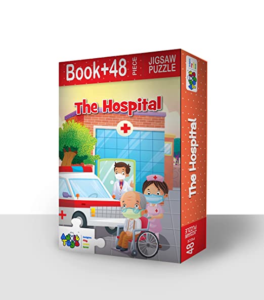 Advit Toys The Hospital Jigsaw Puzzle for Kids 4 -5  Years Brain Boost to Solve The Puzzle | Best Gift for Baby Boys and Girls- (48 Piece + 24 Page Book)