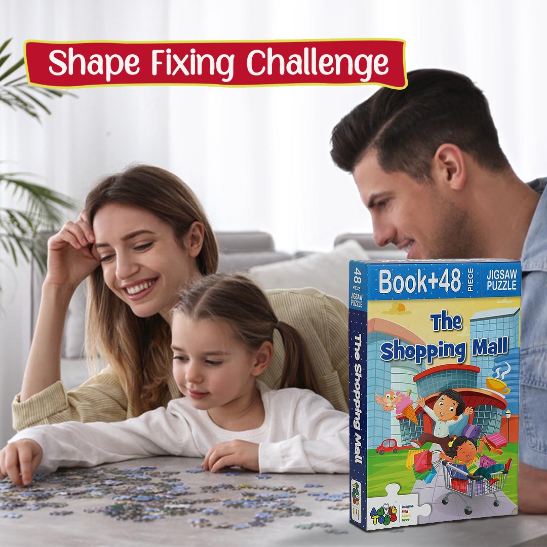 Advit Toys - The Shopping Mall Jigsaw Puzzle | Educational Toy For 5+ Year Age | Birthday Gifts Ideas for Kids(48 Piece + Educational Fun Fact Book Inside)