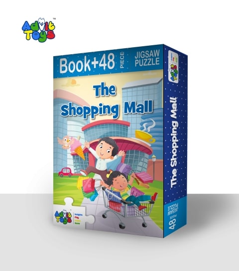 Advit Toys - The Shopping Mall Jigsaw Puzzle | Educational Toy For 5+ Year Age | Birthday Gifts Ideas for Kids(48 Piece + Educational Fun Fact Book Inside)