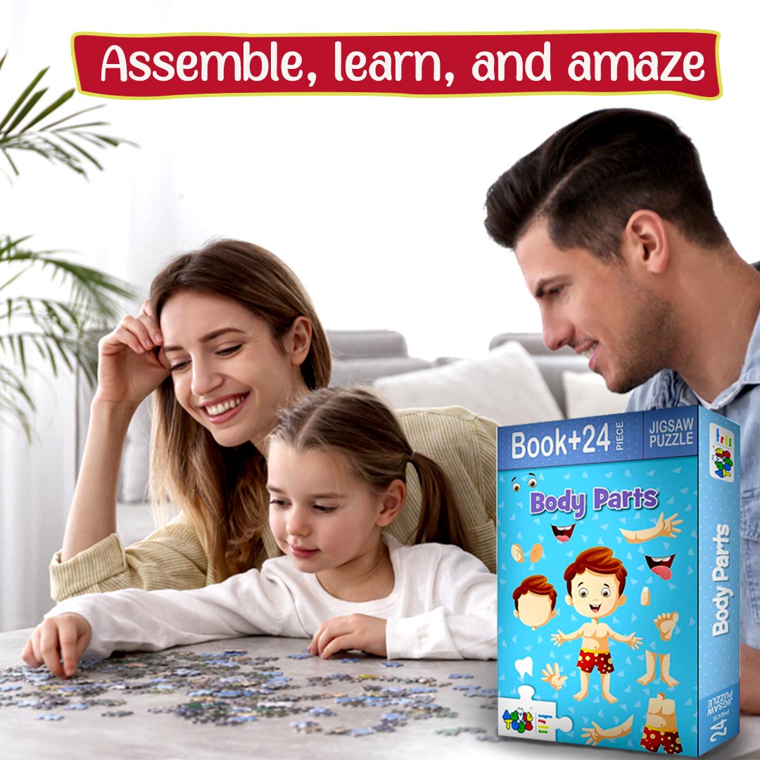 Advit toys Human Body Parts Learning Jigsaw Puzzle for Kids | Learning & Education Toys for 2-3-4-5 Year Old Boys & Girls (24 Pieces with Fun Fact Book Inside)