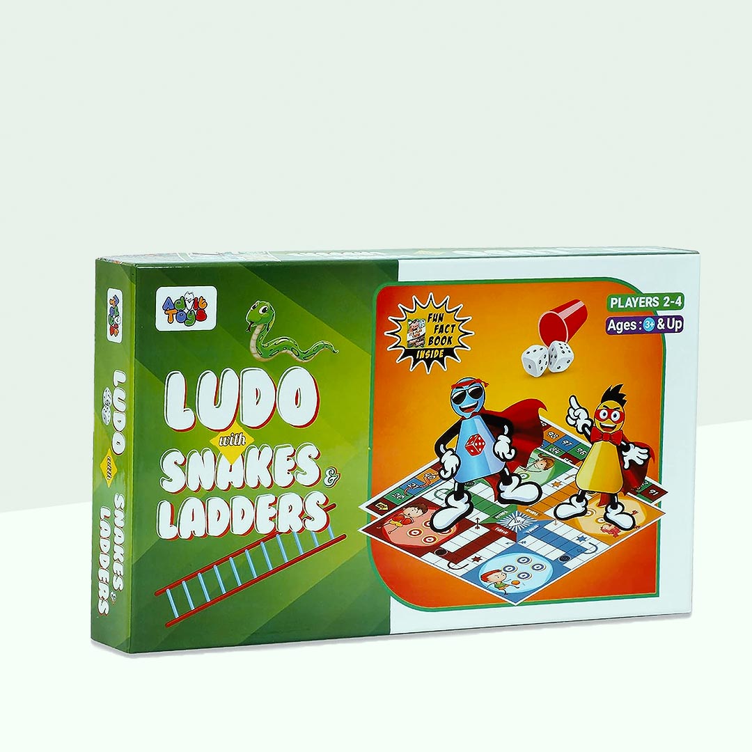 Advit Toys Ludo with Snakes & Ladders 2 in 1 Games for Childrens | Birthday Gift for Children Age 5 Years and Above Multicolour