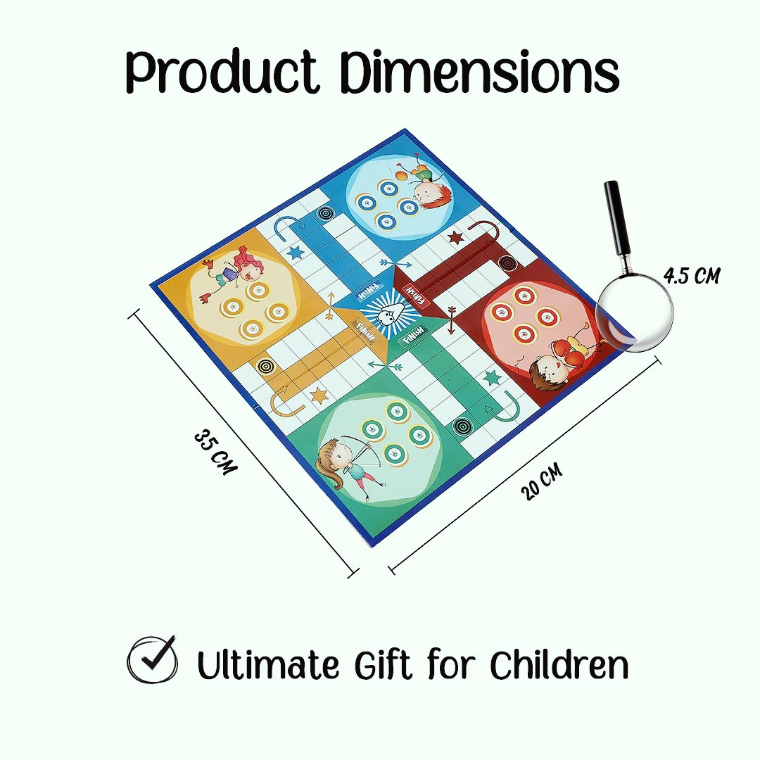 Advit Toys Ludo with Snakes & Ladders 2 in 1 Games for Childrens | Birthday Gift for Children Age 5 Years and Above Multicolour