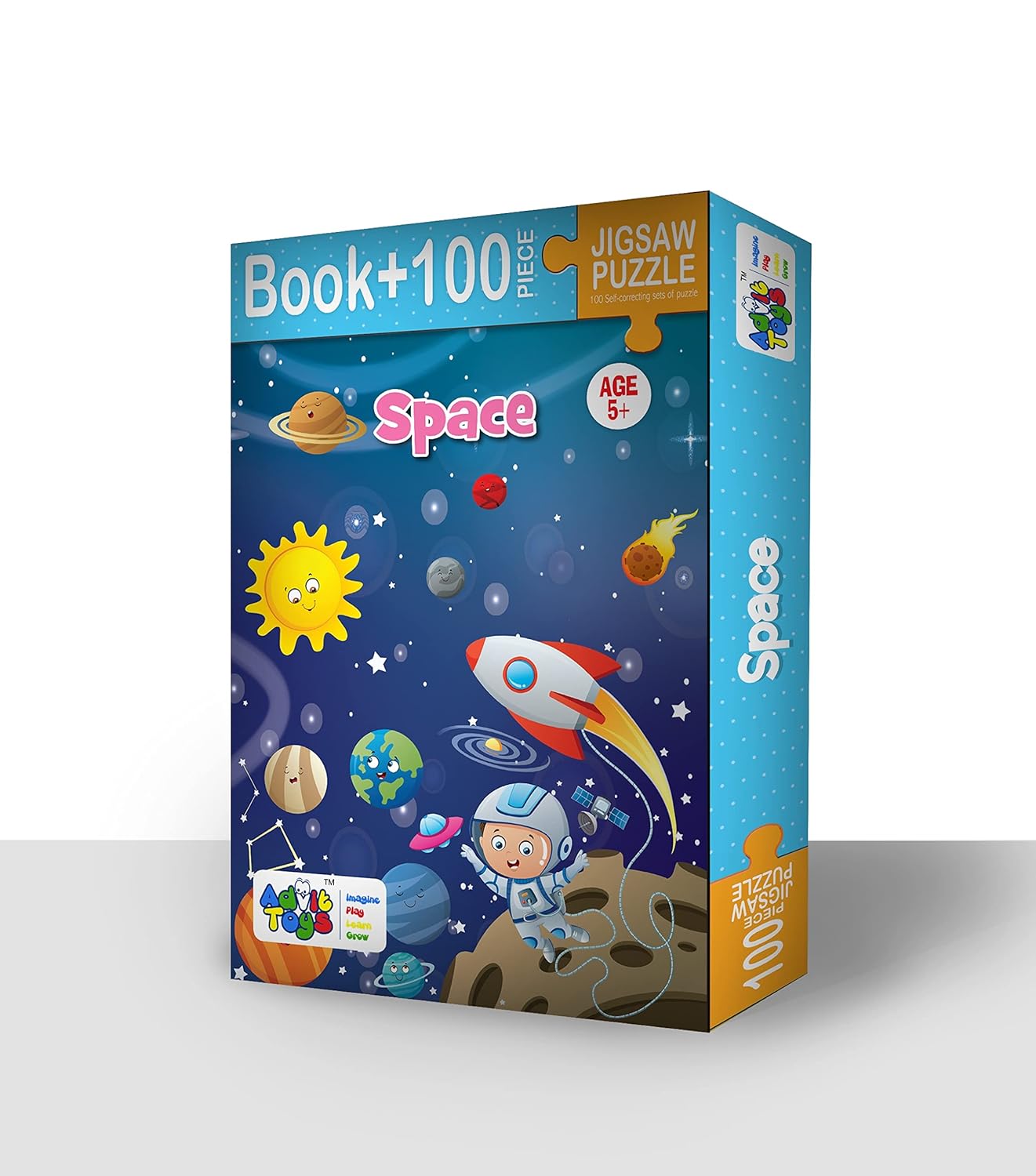 Advit Toys Educational Space Jigsaw Puzzle Game for Kids, Girls & Boys Fun and Learn | Educational Puzzle Game | Learning and Educational Toys and Games (100 Piece + Book Inside)
