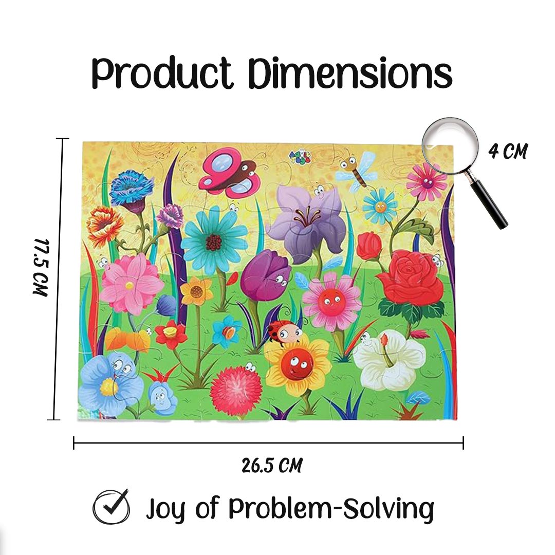 Advit Toys Educational Flowers Jigsaw Puzzle for Kids to Enhance Their Knowledge Flowers - Jigsaw Puzzle for Kids Toddlers 2+ Years| Best Gift for Baby Boys and Girls (24 Piece + Fun Fact Book Inside)