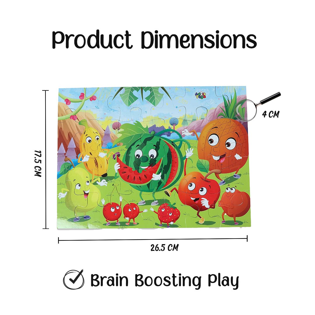 Advit Toys  Fruit Jigsaw Puzzles for Kids for Ages 2-5 Puzzle |  Preschool Educational Learning Toy Set | Fruits Jigsaw Puzzle for 2 3 4 Years Old Boys and Girls | Birthday Gifts Ideas for Kids (24 Piece + Fun Fact Book Inside)