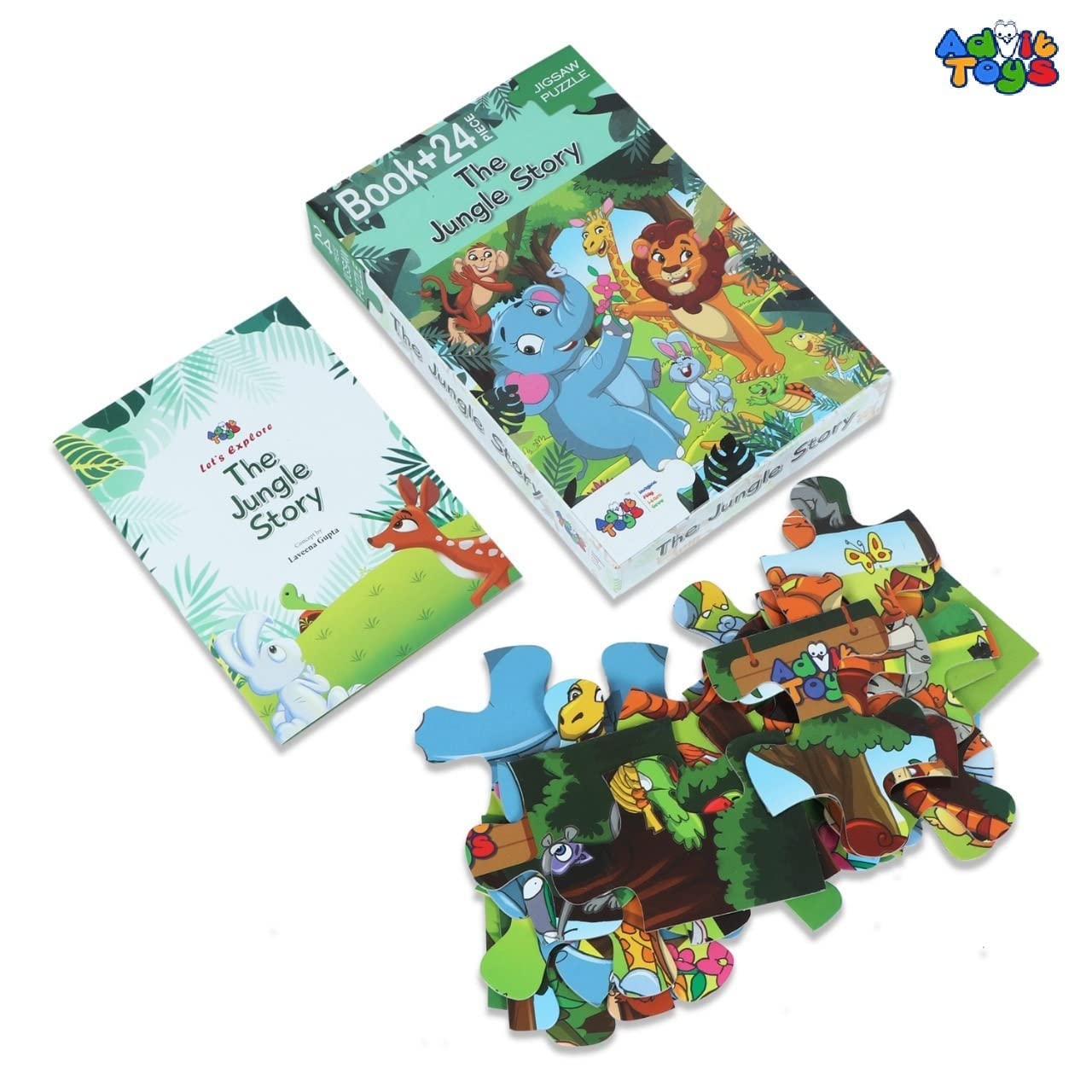 THE JUNGLE STORY - JIGSAW PUZZLE (24 PIECE + FUN FACT BOOK INSIDE)