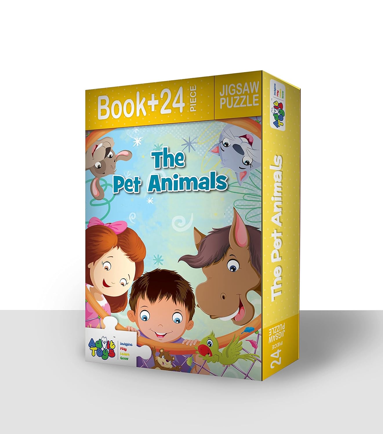 Advit Toys The Pet Animals Jigsaw Puzzle for Kids | Learning Toys for Toddlers and Kids | Best Birthday Gift Ideas(24 Piece + Fun Fact Book Inside)