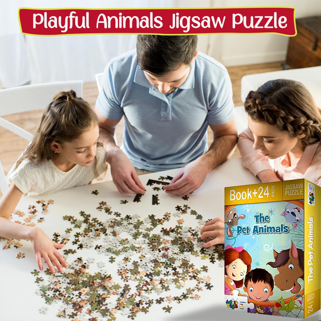 Advit Toys The Pet Animals Jigsaw Puzzle for Kids | Learning Toys for Toddlers and Kids | Best Birthday Gift Ideas(24 Piece + Fun Fact Book Inside)