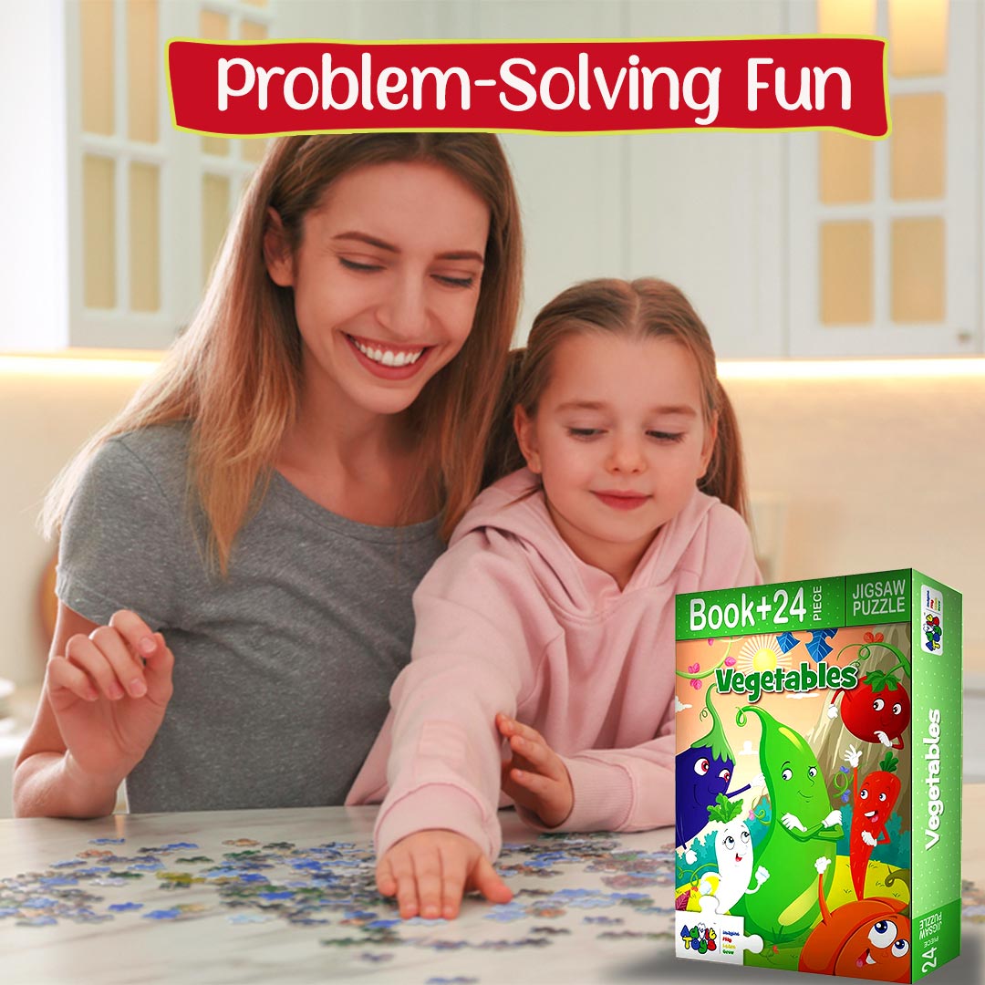 Advit Toys Vegetables Jigsaw Puzzle for Kids Boys and Girls | Best Gift for Baby Boys and Girls | Jigsaw Puzzles for Kids Toddlers 2+ Years (24 Piece + Book Inside)