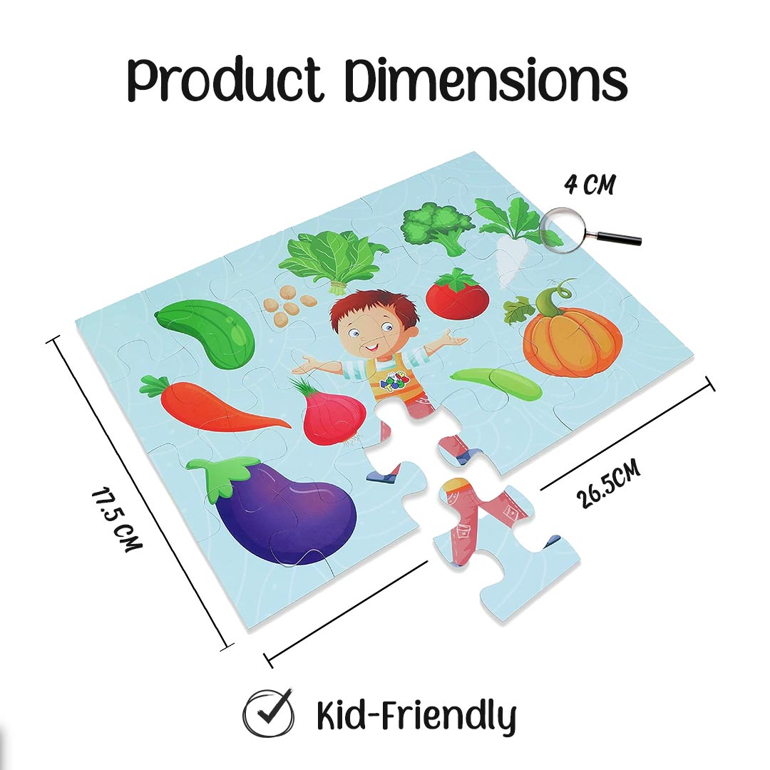 Advit Toys Vegetables Jigsaw Puzzle for Kids Boys and Girls | Best Gift for Baby Boys and Girls | Jigsaw Puzzles for Kids Toddlers 2+ Years (24 Piece + Book Inside)