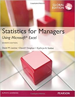 STATISTICS FOR MANAGERS USING MS EXCEL