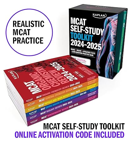 MCAT Self-Study Toolkit 2024-2025: Includes MCAT Complete 7 Book Set, 6 Full Length Online Practice Tests + Customizable 3,000 Question Practice Bank: ... Practice Bank (Kaplan Test Prep)