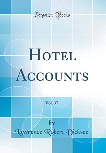 Hotel Accounts, Vol. 37