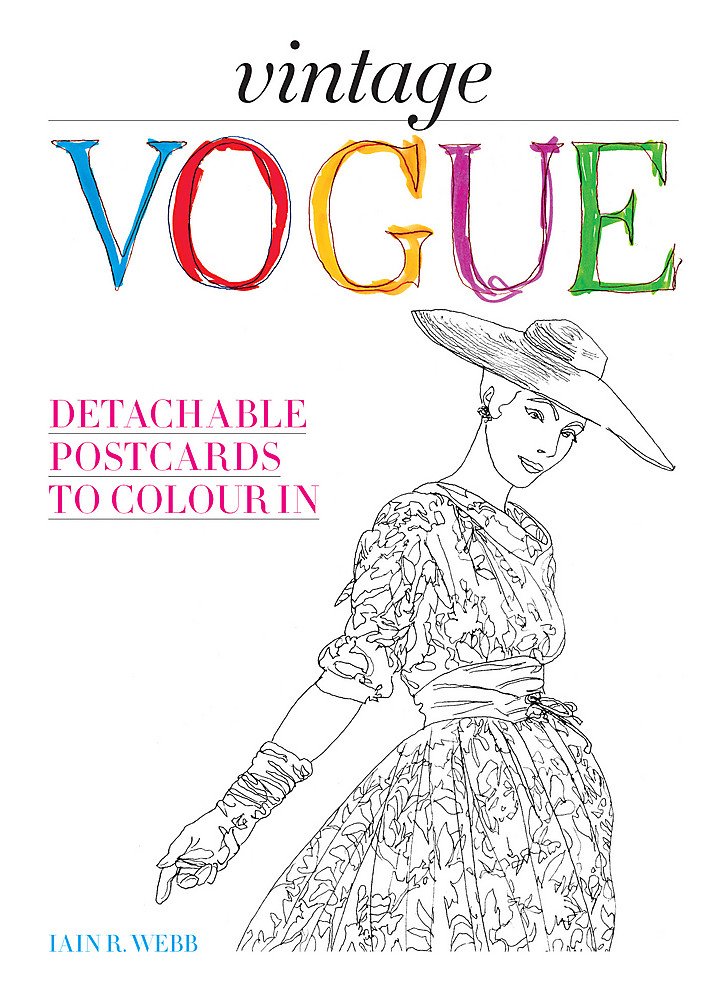 Vintage Vogue: Detachable postcards to colour in