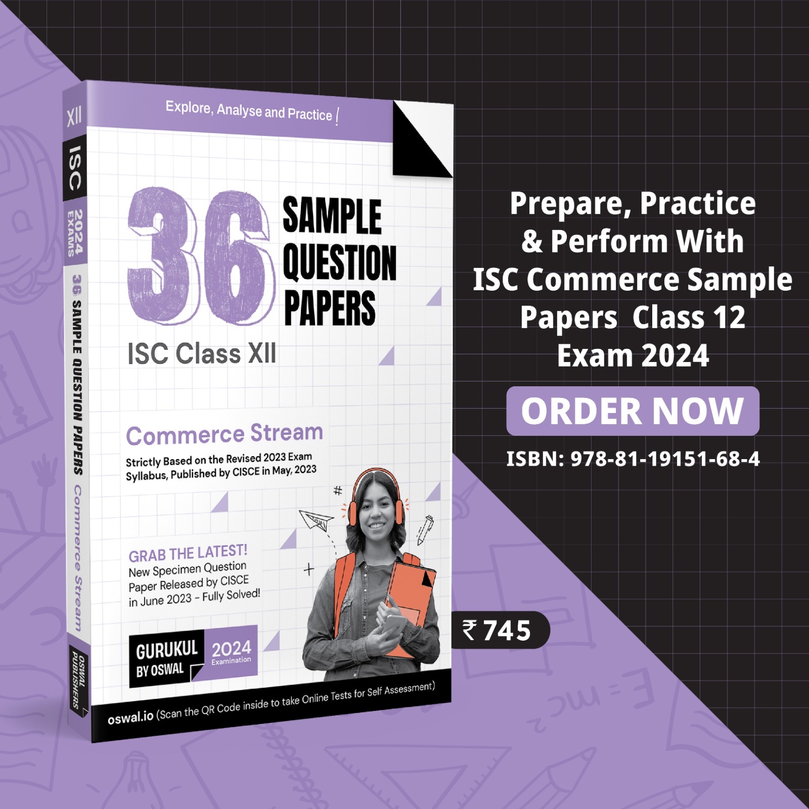 Gurukul 36 Sample Question Papers for ISC Commerce Stream Class 12 Exam 2024 : Solved New Specimen Questions (English I & II, Maths, Economics, Commerce, Accounts, Physical Edu, Comp Sc.)