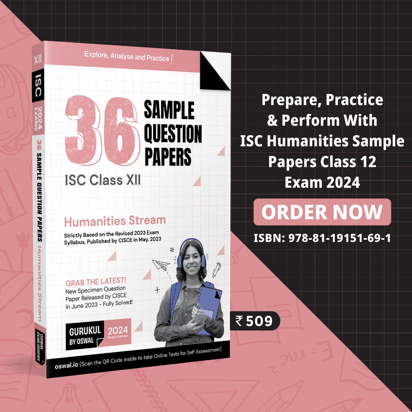 GURUKUL 36 SAMPLE QUESTION PAPERS FOR ISC HUMANITIES STREAM CLASS 12 EXAM 2024 : SOLVED NEW SPECIMEN QUESTIONS (ENGLISH I & II, PHYSICAL EDU, ECO, POL SC., HISTORY, GEO, SOCIOLOGY, PSYCHOLOGY)
