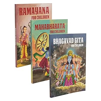 Ramayana, Bhagavad Gita , Mahabharata Set of 3 Mythology Story Books 
