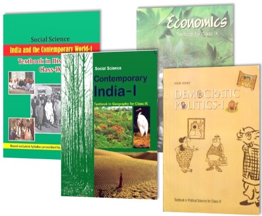 Social Science Textbook Set of 4 books for Class 9th (Contemporary India - I,Democratic Politics - 1,India and The Contemporary World - I & Economics) 