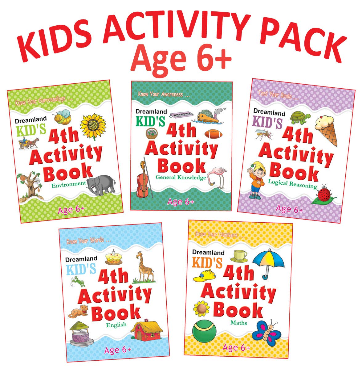 Kid's 4th Activity - Pack (5 Titles- English, Maths, Environment, General Awareness, Logic Reasoning)