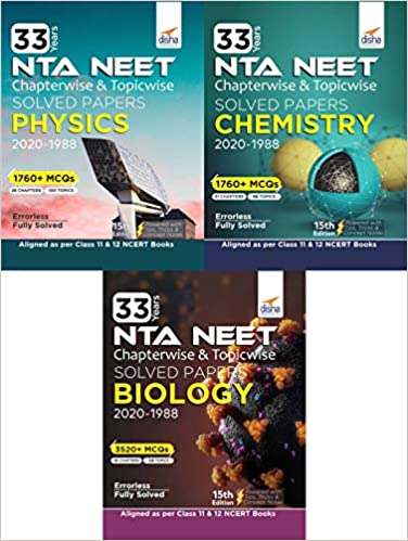 33 Years NEET Chapterwise & Topicwise Solved Papers Physics, Chemistry & Biology (2020 - 1988) 15th Edition