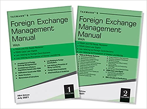 Taxmann's Foreign Exchange Management (FEMA) Manual (Set of 2 Vols.) – Compendium of Amended, Updated & Annotated text of FEMA, Foreign Contributions, Prevention of Money Laundering & FDI