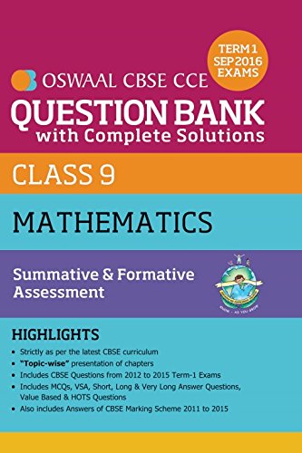 Oswaal CBSE CCE Question Bank With Complete Solutions For Class 9  Mathematics