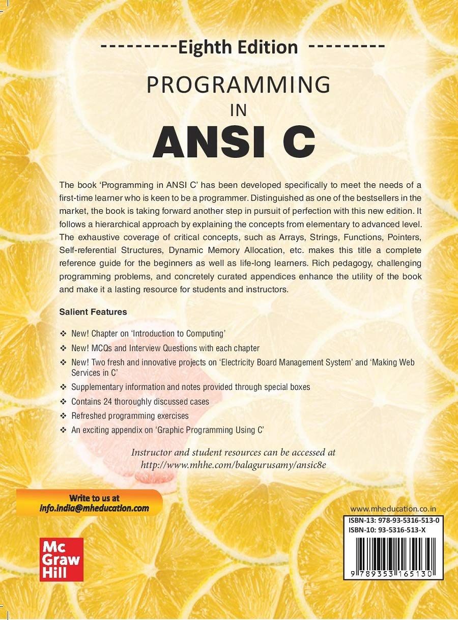 Programming in ANSI C, 8/e