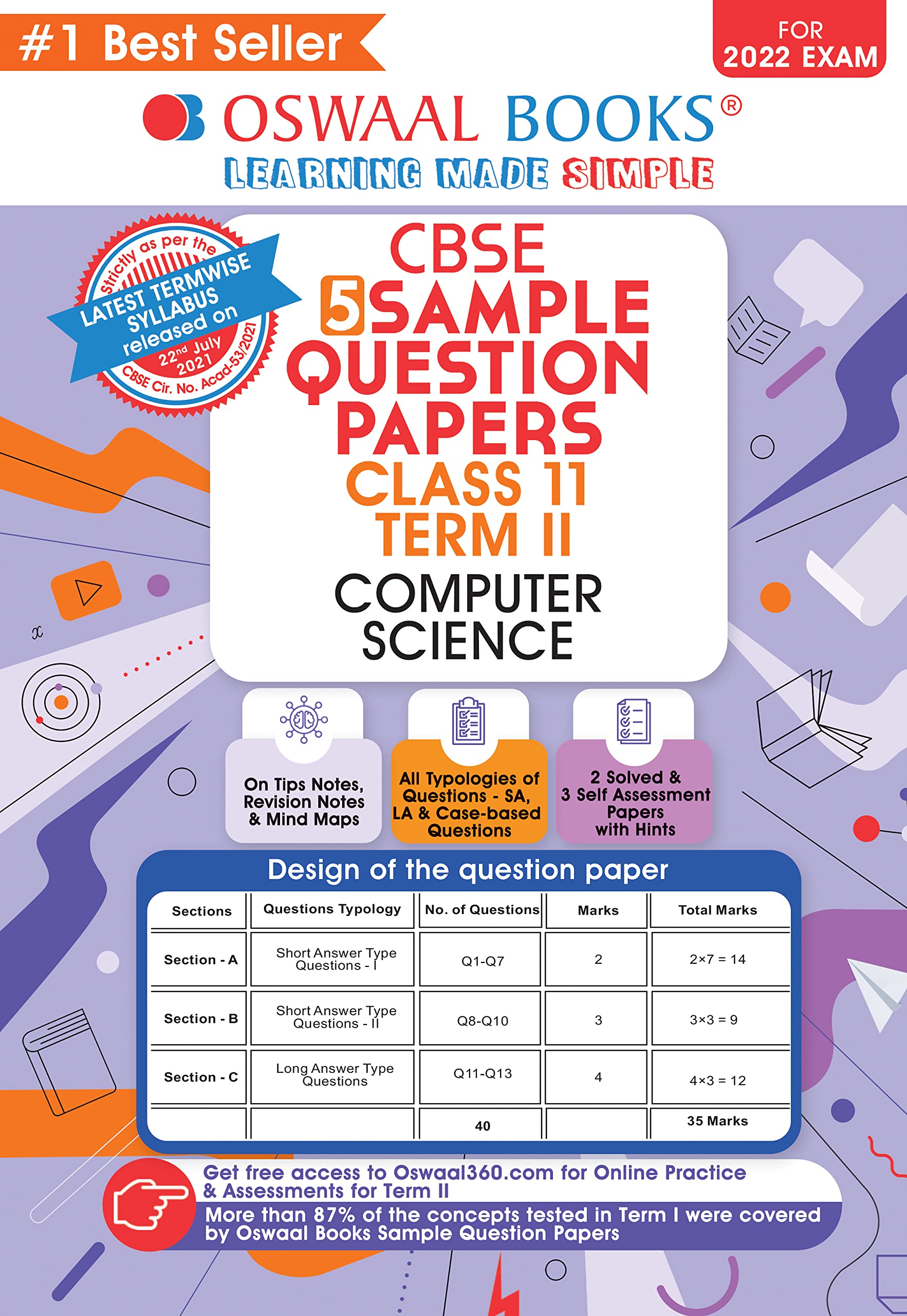 Oswaal CBSE Term 2 Computer Science Class 11 Sample Question Papers Book (For Term-2 2022 Exam)