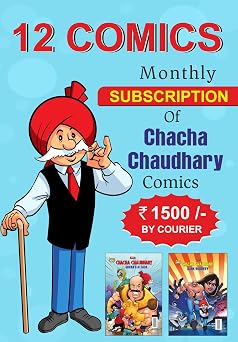 12 COMICS MONTHLY SUBSCRIPTION OF CHACHA CHAUDHARY COMICS
