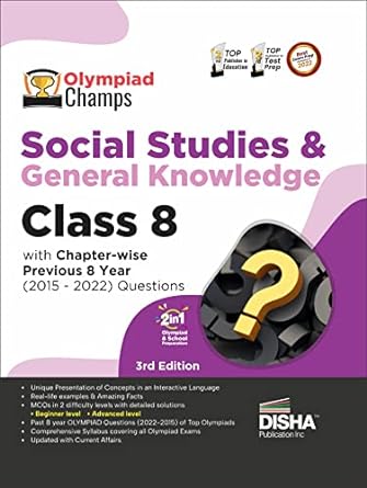 Olympiad Champs Social Studies & General Knowledge Class 8 with Chapter-wise Previous 8 Year (2015 – 2022) Questions 3rd Edition 