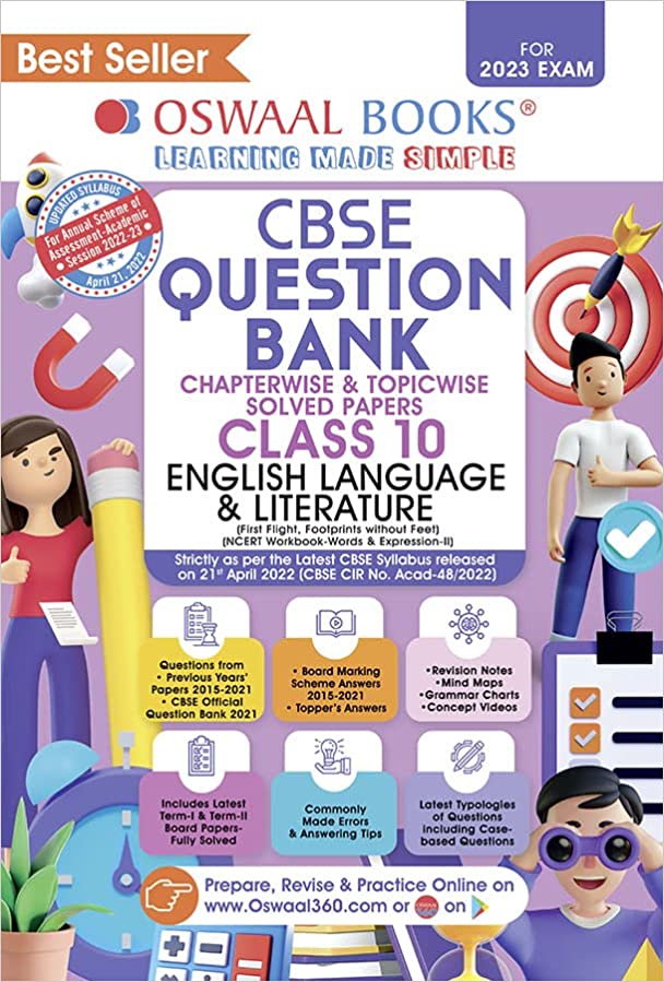 OSWAAL CBSE CLASS 10 ENGLISH LANGUAGE & LITERATURE CHAPTERWISE & TOPICWISE QUESTION BANK BOOK (FOR 2022-23 EXAM) 