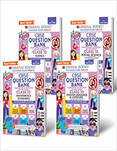 OSWAAL CBSE QUESTION BANK CLASS 10 ENGLISH, SCIENCE, SOCIAL SCIENCE & MATH STANDARD (SET OF 4 BOOKS) (FOR 2022-23 EXAM)