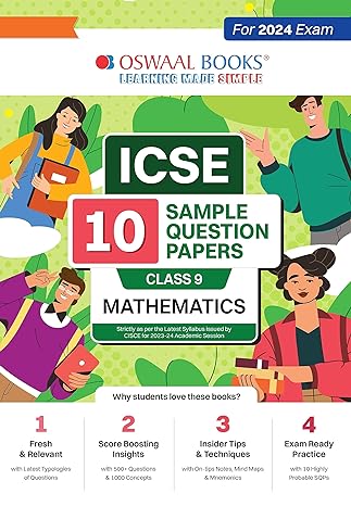 ICSE | 10 Sample Question Papers | Class 9 | Mathematics (2024)