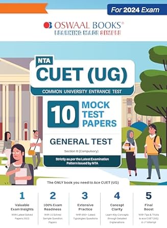 NTA CUET (UG) 10 MOCK TEST PAPERS GENERAL TEST SECTION III (COMPULSORY) FOR 2024 EXAM