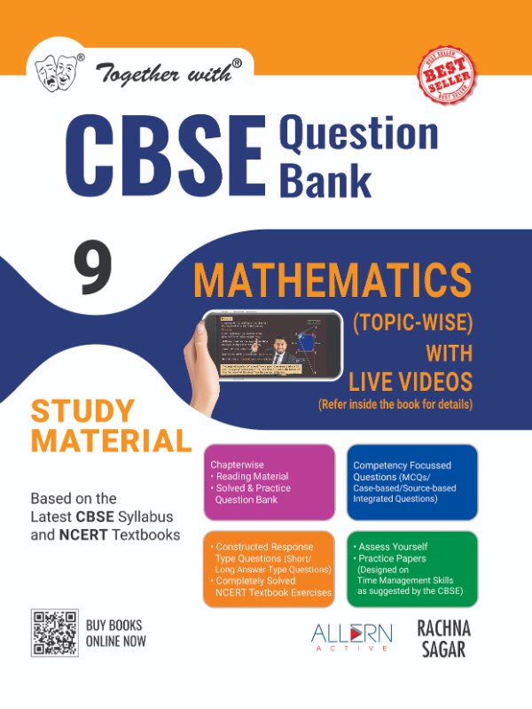 Together with CBSE Question Bank Class 9 Mathematics (Topic -Wise) With Live Video  2025 Exam